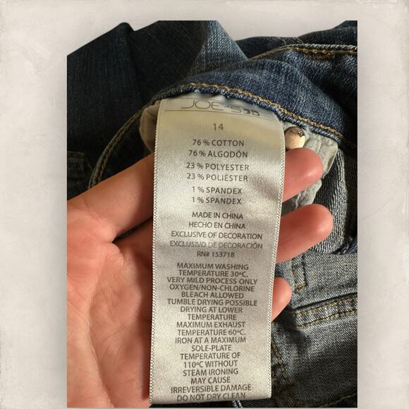 Joe's Jeans Girl's The Rocker Mid-Rise Ankle Skinny Jeans Size 14 Dark Blue - Picture 3 of 3